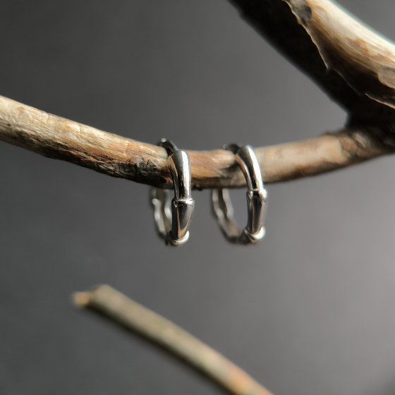 Silver earrings without stones