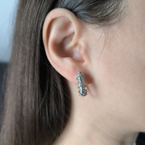 Silver Earrings with Fianites