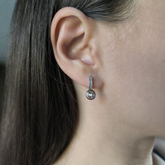 Серебряные серьги с фианитами