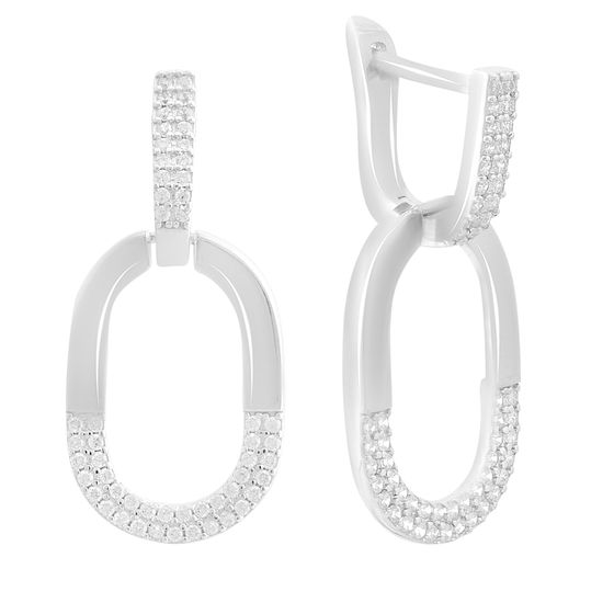 Silver Earrings with Fianites