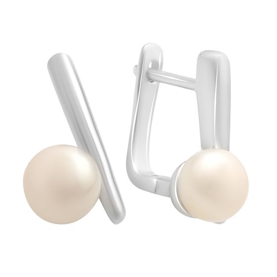 Silver Earrings with Pearls