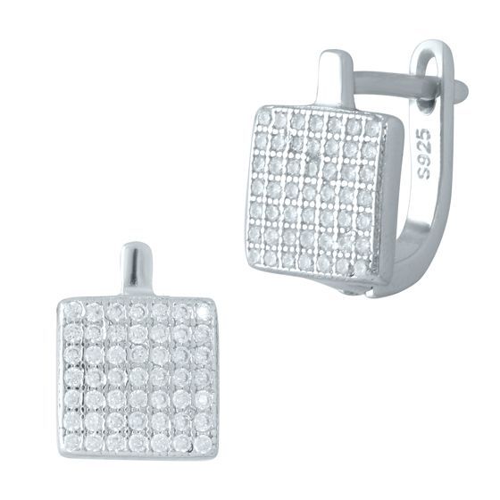 Silver Earrings with Fianites