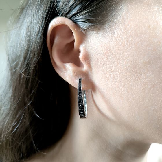 Silver Earrings with Fianites
