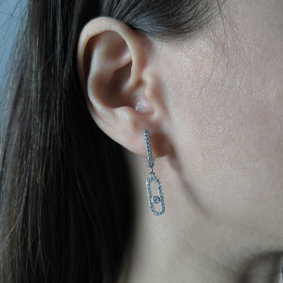 Silver earrings with cubic zirconia