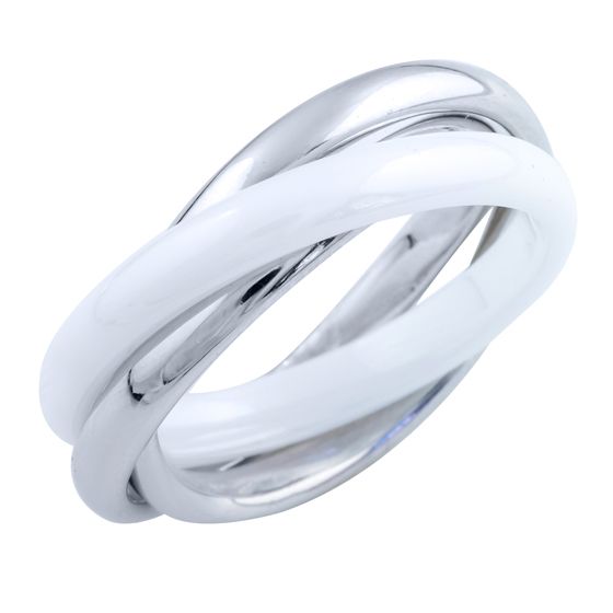 Silver ring with ceramics