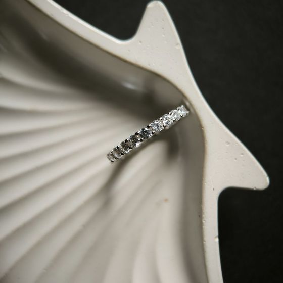 Silver ring with cubic zirconia