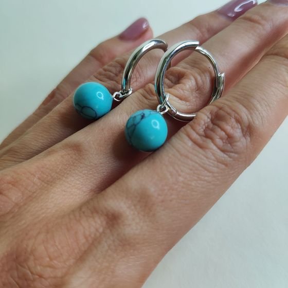 Silver earrings with turquoise