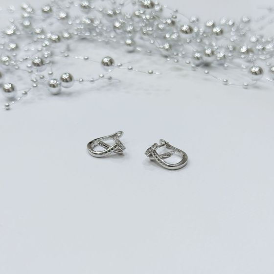 Silver Earrings with Fianites