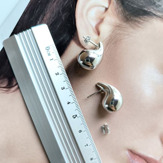 Silver earrings without stones