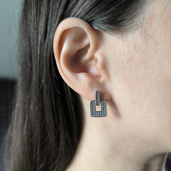 Silver earrings with cubic zirconia
