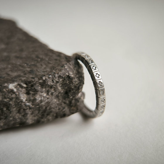 Silver ring with cubic zirconia