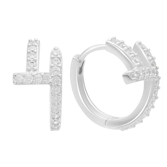 Silver Earrings with Fianites