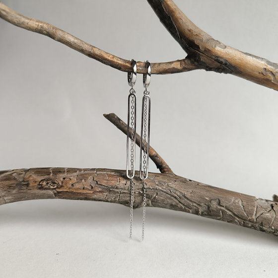 Silver earrings without stones