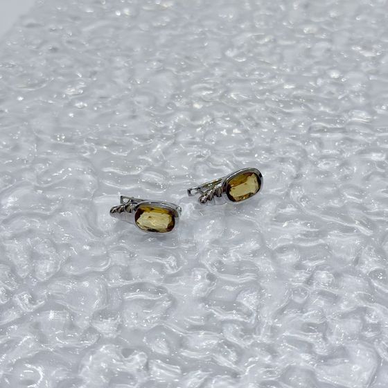 Срібні сережки з цитрином nano 5.625ct