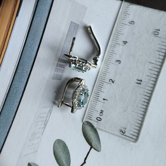 Silver earrings with topaz 3.86ct