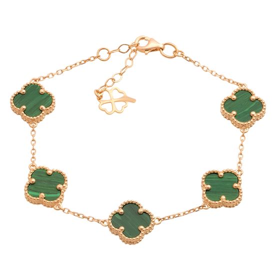 Gold bracelet with malachite