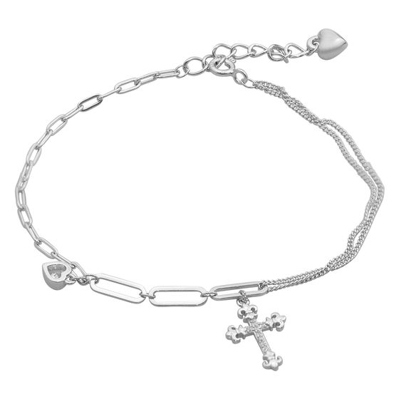 Silver bracelet with phianites
