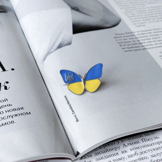 Срібна брошка з емаллю