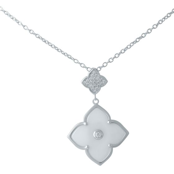 Silver necklace with ceramics