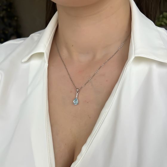 Серебряная подвеска с топазом 2.042ct