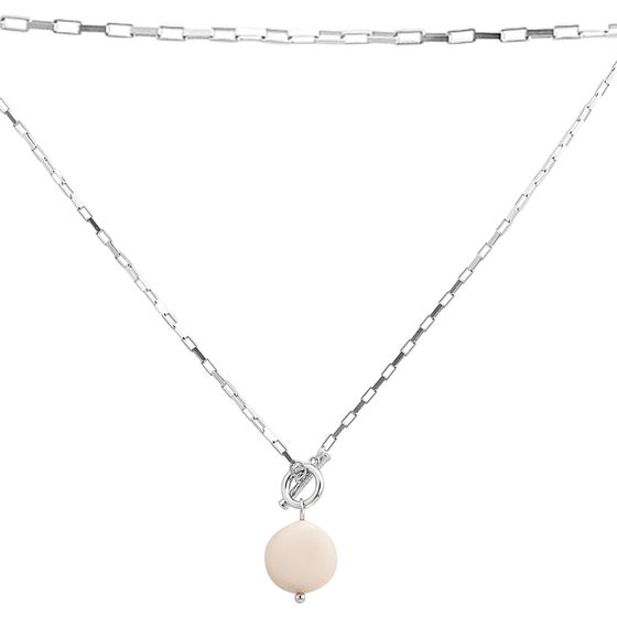 Silver necklace with baroque pearls