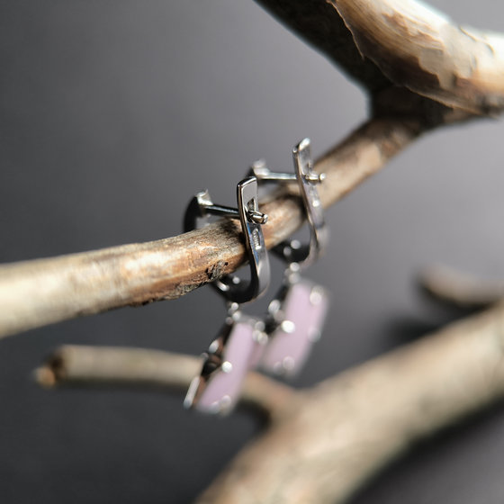 Silver earrings with ceramics