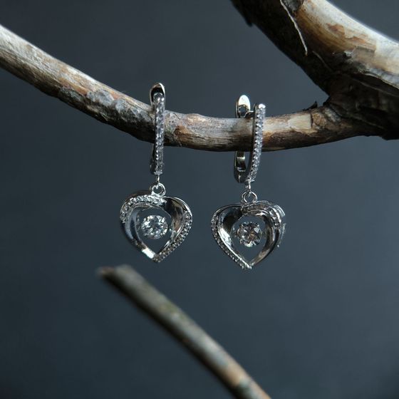 Silver Earrings with Fianites