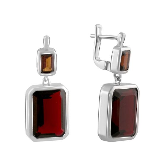 Silver earrings with garnet 12.675ct