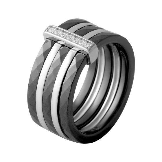 Silver ring with ceramics
