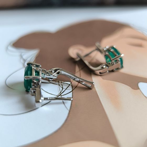 Silver Earrings with Agate (3.648 ct)