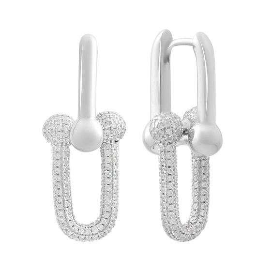 Silver Earrings with Fianites