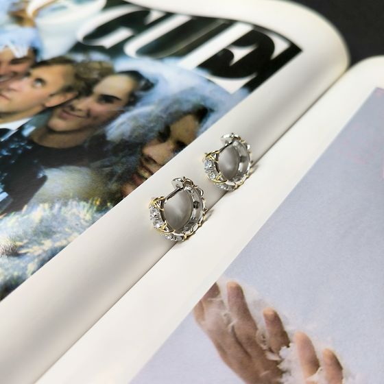 Silver Earrings with Fianites