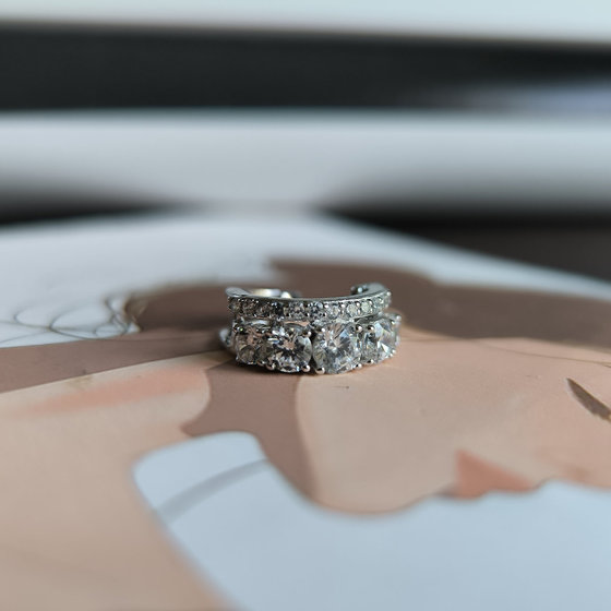 Silver earrings with cubic zirconia