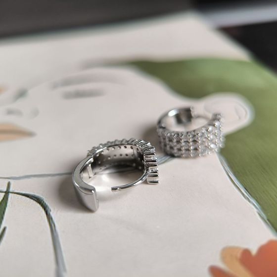 Silver Earrings with Fianites