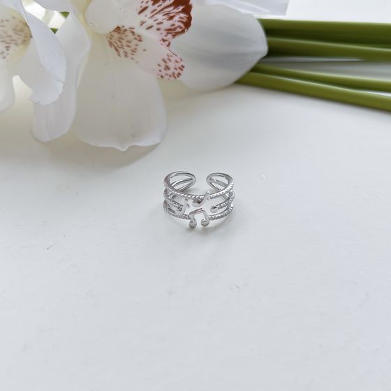 Silver Ring with Fianites