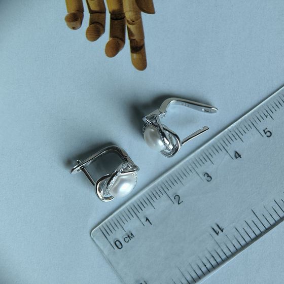 Silver Earrings with Pearls