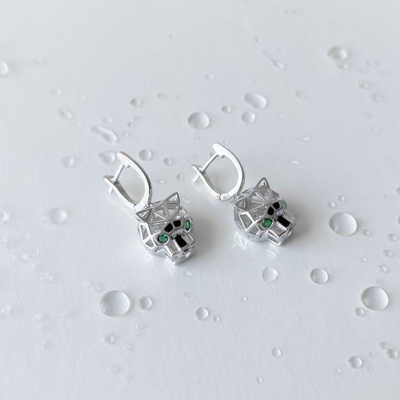 Silver Earrings with Fianites
