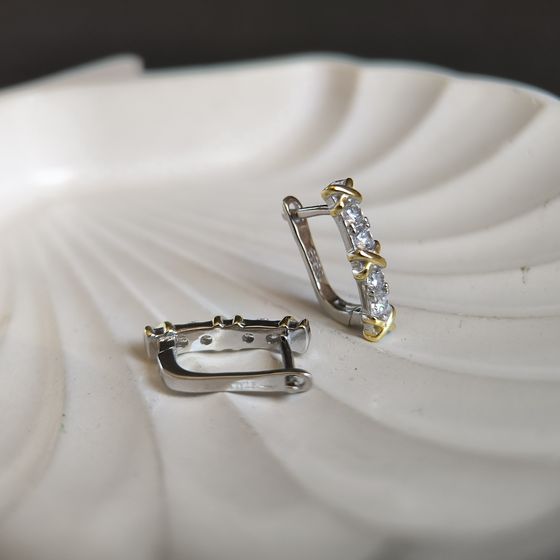 Silver Earrings with Fianites
