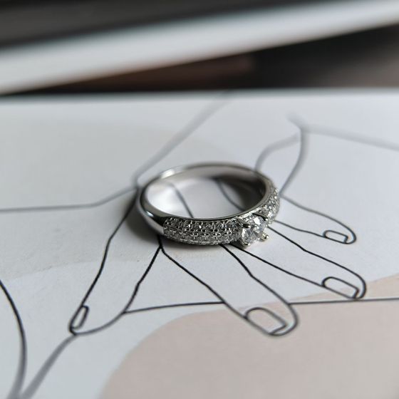 Silver Ring with Fianites