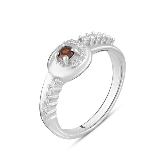 Silver ring with garnet 0.142ct