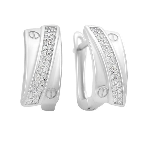 Silver Earrings with Fianites