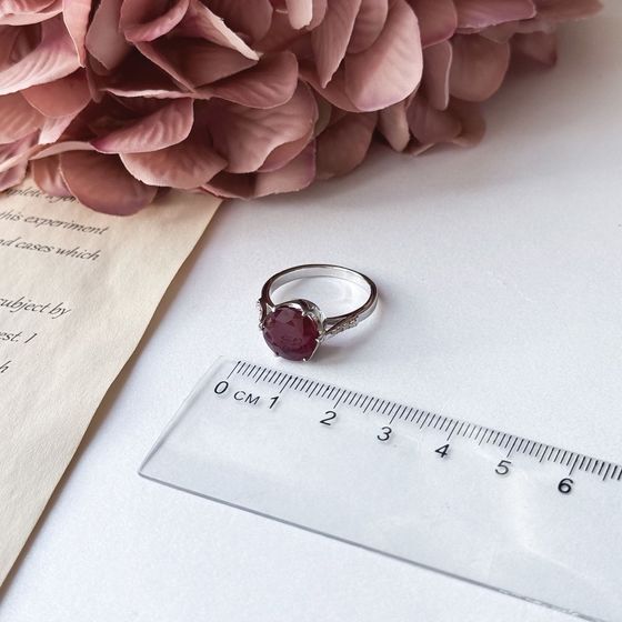 Срібна каблучка з рубіном 5.322ct