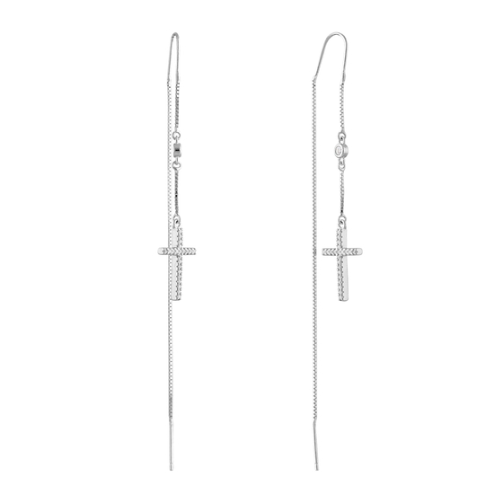 Silver Earrings with Fianites