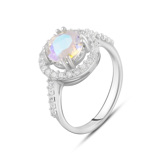 Silver ring with mystic topaz 1.92ct