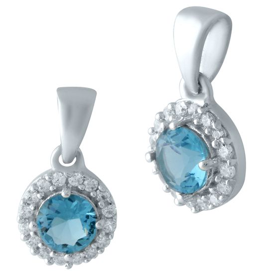 Срібна підвіска з топазом Лондон Блю 0.595ct