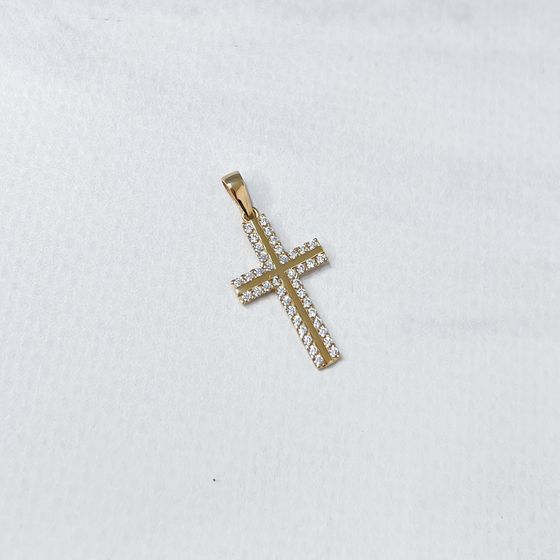Золота підвіска з фіанітами 0.4ct
