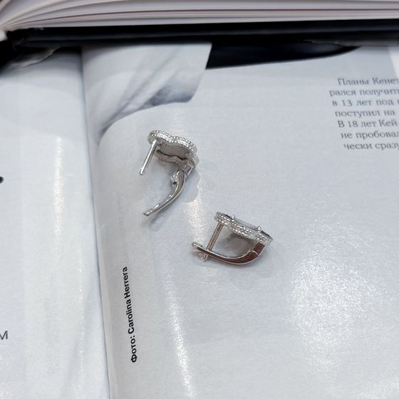Silver earrings without stones