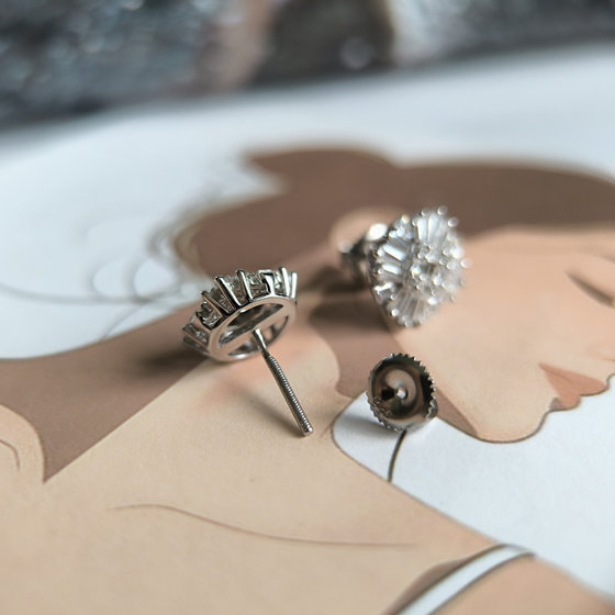 Silver Earrings with Fianites