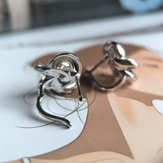 Silver earrings without stones