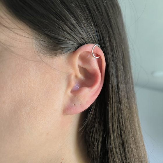 Silver earrings without stones